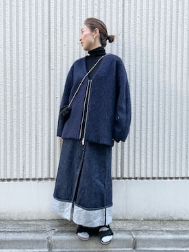 「リブタートルネック」｜ISHIDAさん（レディース・158cm）の秋コーディネート
