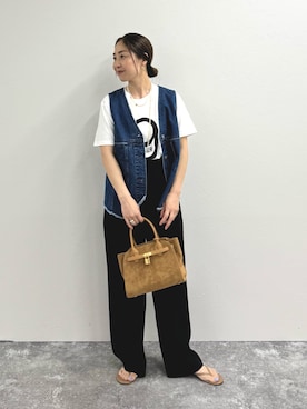 「アイテム（ヘアアクセサリー）」を使った、ISHIDAさん（レディース・158cm）の夏コーディネート