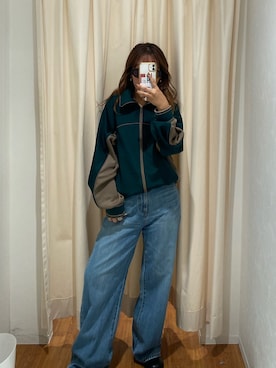 「海外系ファッション」｜「アイテム（ブルゾン）」を使った、中井菜摘さん（レディース・153cm）の秋コーディネート