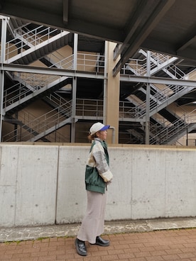 「ストリートカジュアル」｜「アイテム（ブルゾン）」を使った、中井菜摘さん（レディース・153cm）の冬コーディネート