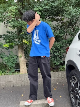 「アイテム（チノパンツ）」を使った、ししまるさん（メンズ・173cm）の秋コーディネート