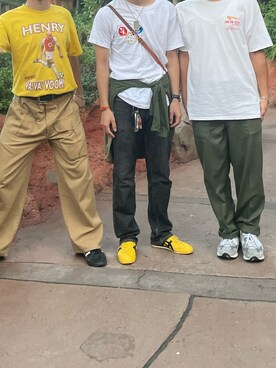 「Disney（ディズニー）のアイテム（アクセサリー）」を使った、ししまるさん（メンズ・173cm）の秋コーディネート