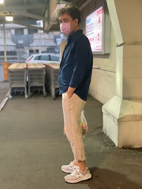 「NEW BALANCE（ニューバランス）のアイテム（スニーカー、グレー系）」を使った、chi123pさん（メンズ・181cm）の冬コーディネート