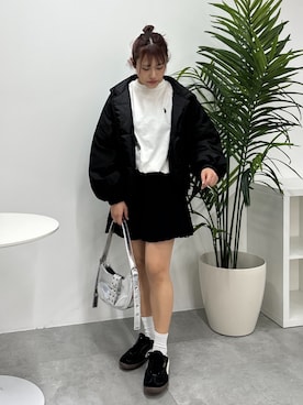 「WEGO（ウィゴー）のアイテム（ジャケット/アウター）」を使った、rinoさん（レディース・160cm）の冬コーディネート