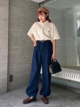 「WEGO（ウィゴー）のアイテム（ハンチング/ベレー帽）」を使った、rinoさん（レディース・160cm）の春コーディネート