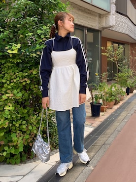 「キャミワンピ」｜「アイテム（ジャージ）」を使った、rinoさん（レディース・160cm）の秋コーディネート