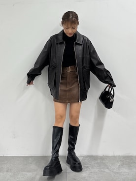 「WEGO（ウィゴー）のアイテム（ブルゾン）」を使った、rinoさん（レディース・160cm）の秋コーディネート