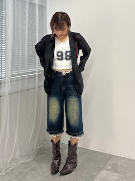 「アイテム（タンクトップ）」を使った、rinoさん（レディース・160cm）の夏コーディネート