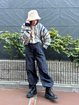「ストリートカジュアル」｜「アイテム（ブーツ）」を使った、rinoさん（レディース・160cm）の冬コーディネート
