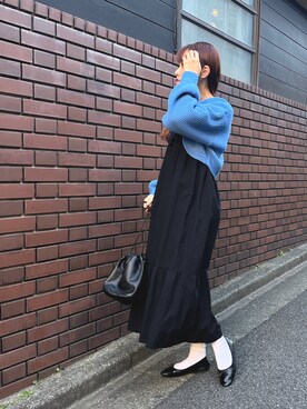 「WEGO（ウィゴー）のアイテム（バレエシューズ）」を使った、rinoさん（レディース・160cm）の冬コーディネート