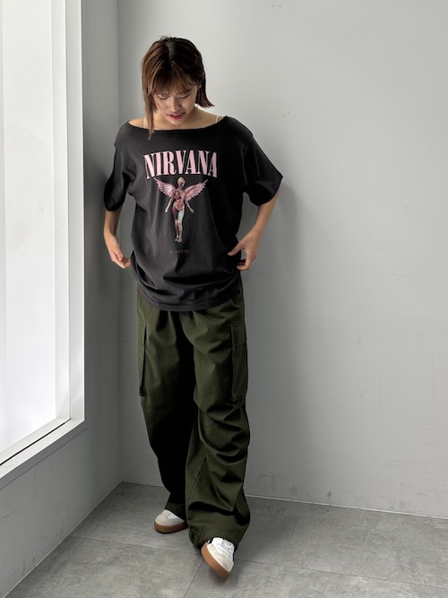 ∴WEGO/【25年春夏新作】NIRVANA別注オフショルビッグT