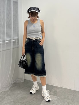 「アイテム（その他ヘアアクセサリー）」を使った、rinoさん（レディース・160cm）の夏コーディネート