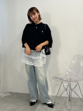「アイテム（ボストンバッグ）」を使った、rinoさん（レディース・160cm）の夏コーディネート