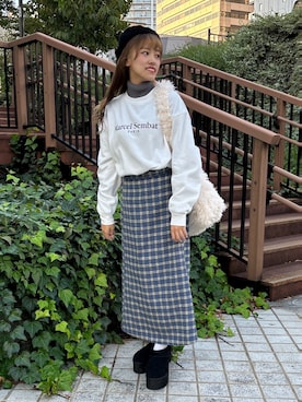 「WEGO（ウィゴー）のアイテム（ハンチング/ベレー帽）」を使った、rinoさん（レディース・160cm）の秋コーディネート