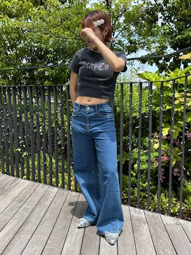 「アイテム（Tシャツ/カットソー、その他）」を使った、rinoさん（レディース・160cm）の夏コーディネート