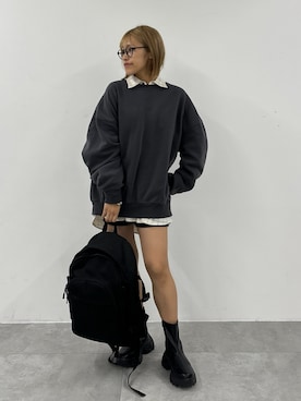 「WEGO（ウィゴー）のアイテム（バックパック/リュック）」を使った、rinoさん（レディース・160cm）の秋コーディネート