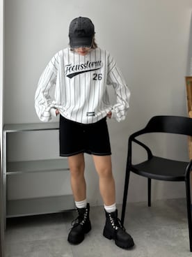 「アイテム（スウェット）」を使った、rinoさん（レディース・160cm）の夏コーディネート