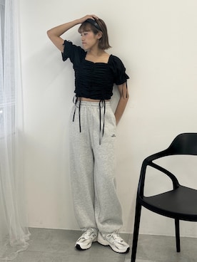 「アイテム（カチューシャ）」を使った、rinoさん（レディース・160cm）の夏コーディネート