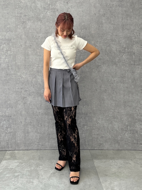 Y'sプリーツスカート付きパンツ XGFSK09J3 アシンメトリー プリーツ スカート インナーショート付き