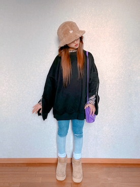 「ANAP（アナップ）のアイテム」を使った、miru⭐︎さん（キッズ・149cm）の冬コーディネート