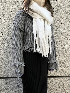 「マフラーコーデ」｜「アイテム（ワンピース/ドレス）」を使った、maru7chaaさん（レディース・153cm）の冬コーディネート