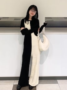 MAISON SPECIAL マルチストライプニットロンパース MAISON SPECIAL（メゾンスペシャル）の「マルチストライプニット