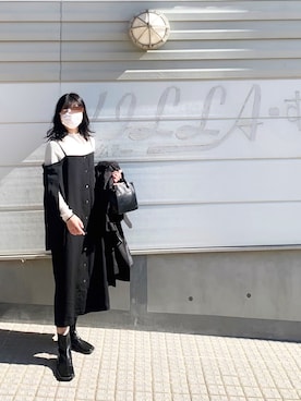 「スリットワンピ」｜風音さん（レディース・158cm）の冬コーディネート