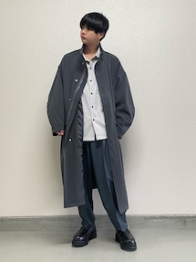 ルース/loose ドレープ ハイブリッドオーバーモッズコート　ブラック ルース/loose ドレープ ハイブリッドオーバーモッズコート