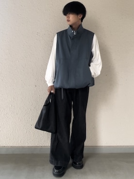 「Ellno Loset（エルノロゼット）のアイテム（ベスト）」を使った、hide158さん（メンズ・158cm）の秋コーディネート