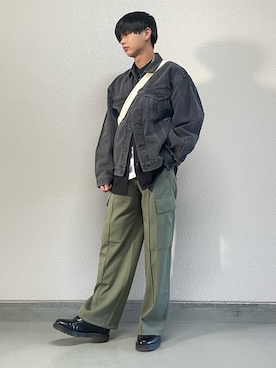 「GUコーデ」｜「アイテム（デニムジャケット）」を使った、hide158さん（メンズ・159cm）の冬コーディネート