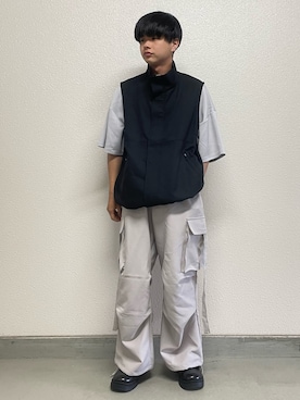 「Ellno Loset（エルノロゼット）のアイテム（ベスト）」を使った、hide158さん（メンズ・158cm）の春コーディネート