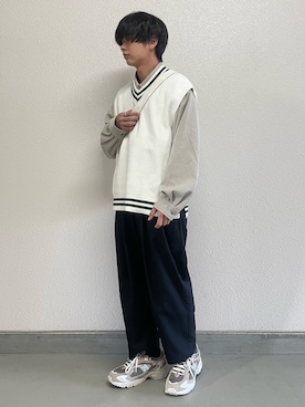 「ADAMASTE（アダマスト）のアイテム（パンツ）」を使った、hide158さん（メンズ・159cm）の春コーディネート