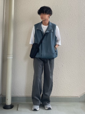 「Ellno Loset（エルノロゼット）のアイテム（ベスト）」を使った、hide158さん（メンズ・158cm）の夏コーディネート