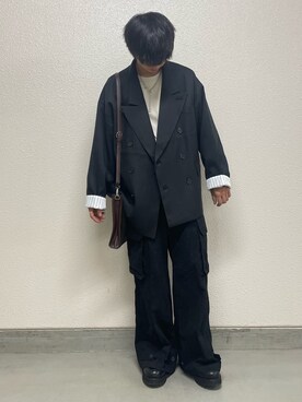 「epnok（エプノック）のアイテム（テーラードジャケット）」を使った、hide158さん（メンズ・158cm）の秋コーディネート