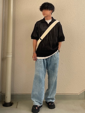 「Ellno Loset（エルノロゼット）のアイテム（ブレスレット）」を使った、hide158さん（メンズ・158cm）の夏コーディネート