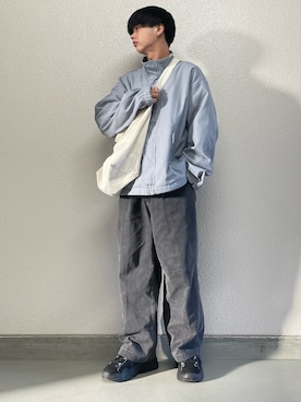 「春カラー」｜「アイテム（ブルゾン）」を使った、hide158さん（メンズ・159cm）の冬コーディネート