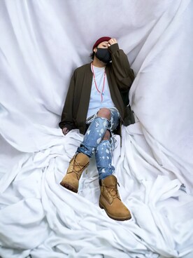 「いまどきジャケット写真」｜「アイテム（MA-1）」を使った、raosukeさん（メンズ・182cm）の春コーディネート