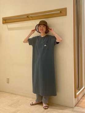 「GEVACO」｜「アイテム（帽子）」を使った、ほこさん（レディース・158cm）の春コーディネート