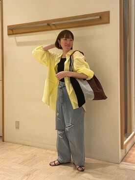 「fredy emue（フレディエミュ）のヌードストラップフラットサンダル（サンダル）」を使った、ほこさん（レディース・158cm）の夏コーディネート