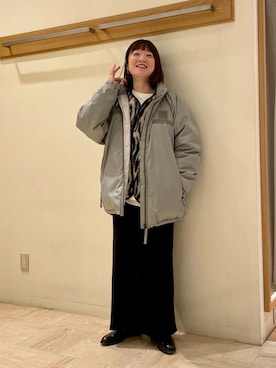 「アイテム（ダウンジャケット/コート）」を使った、ほこさん（レディース・158cm）の秋コーディネート