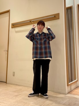 「ほめられ本命コーデ」｜「アイテム（スラックス）」を使った、ほこさん（レディース・158cm）の冬コーディネート