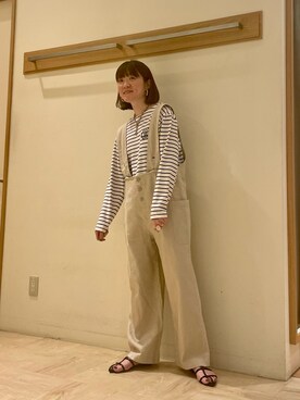「GEVACO」｜「アイテム（サンダル）」を使った、ほこさん（レディース・158cm）の春コーディネート