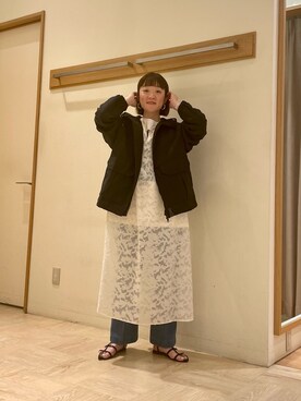 「春コート」｜「アイテム（ブルゾン）」を使った、ほこさん（レディース・158cm）の春コーディネート