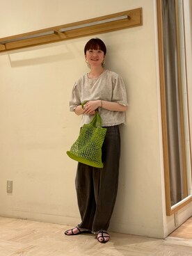 「fredy emue（フレディエミュ）のカーブデニムパンツ（デニムパンツ）」を使った、ほこさん（レディース・158cm）の春コーディネート