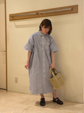 「GEVACO」｜「アイテム（シャツワンピース）」を使った、ほこさん（レディース・158cm）の夏コーディネート