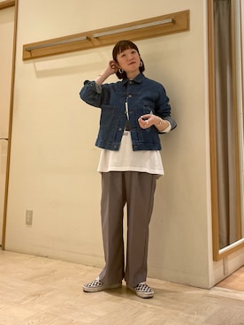 「GEVACO」｜「アイテム（レッグウェア）」を使った、ほこさん（レディース・158cm）の春コーディネート