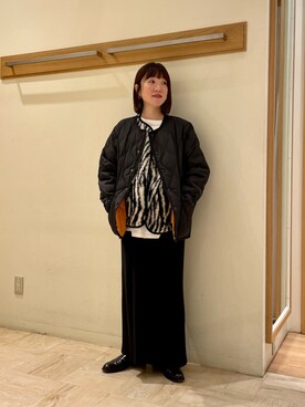 「アイテム（ダウンジャケット/コート）」を使った、ほこさん（レディース・158cm）の秋コーディネート