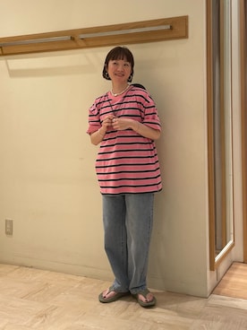 「GEVACO」｜「アイテム（サンダル）」を使った、ほこさん（レディース・158cm）の春コーディネート