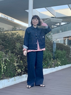 「GEVACO」｜「アイテム（サンダル）」を使った、ほこさん（レディース・158cm）の春コーディネート