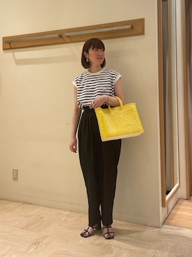 「GEVACO」｜「アイテム（サンダル）」を使った、ほこさん（レディース・158cm）の春コーディネート